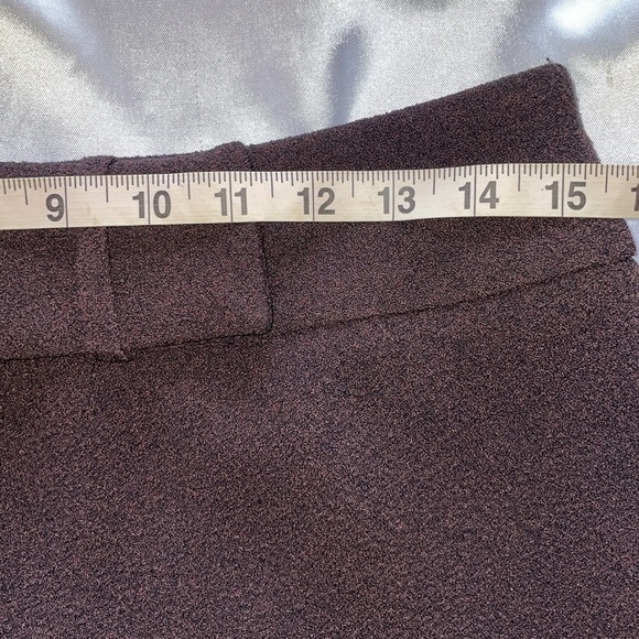 ALFANI 90’s Y2K Burgundy Wine Puddle Length Boucle Slubbed Texture Trousers Sz 8 - Picture 5 of 10